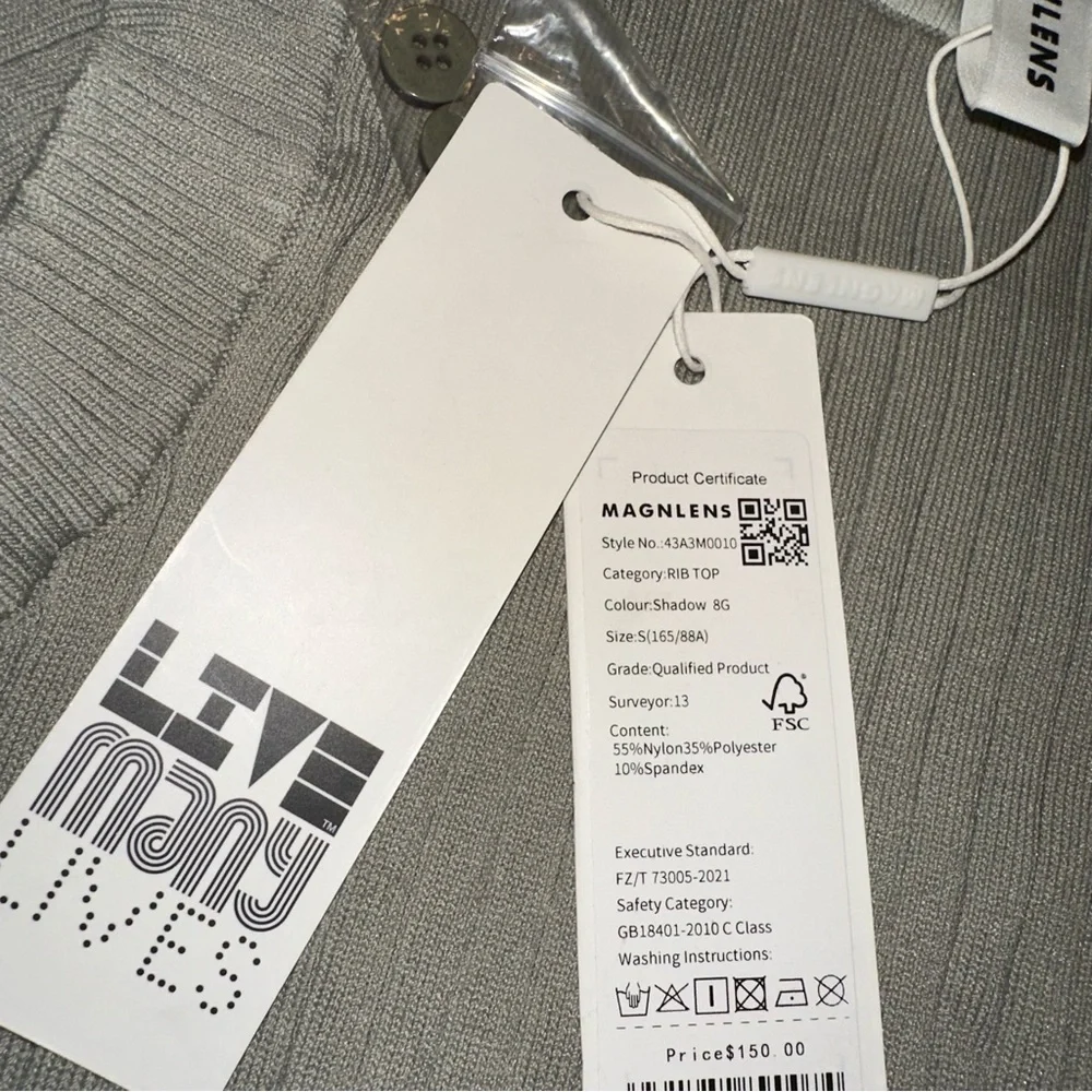 Green Ribbed transformable Top - Picture 6 of 6